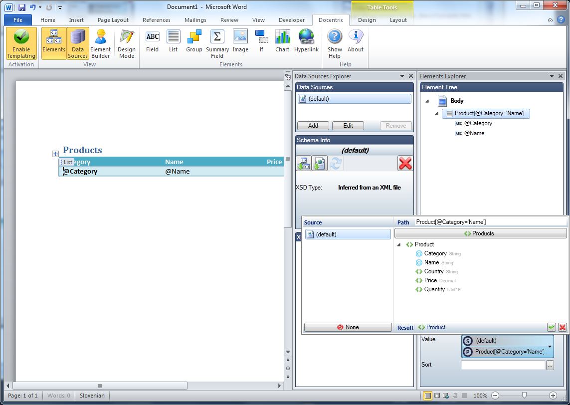 XML as a Data Source